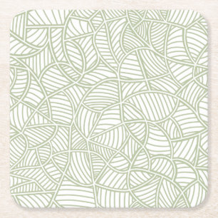 Random Leaf Mosaic Bleek Green Kartonnen Onderzetters