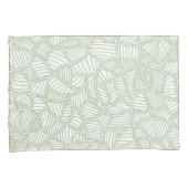 Random Leaf Mosaic Bleek Green Kussensloop (Voorkant-Rechts)