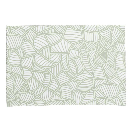 Random Leaf Mosaic Bleek Green Kussensloop (Voorkant-Rechts)