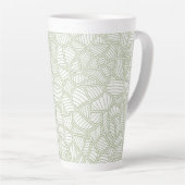 Random Leaf Mosaic Bleek Green Latte Mok (Rechterhoek)