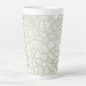 Random Leaf Mosaic Bleek Green Latte Mok (Voorkant)