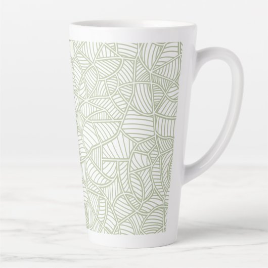 Random Leaf Mosaic Bleek Green Latte Mok (Rechts)