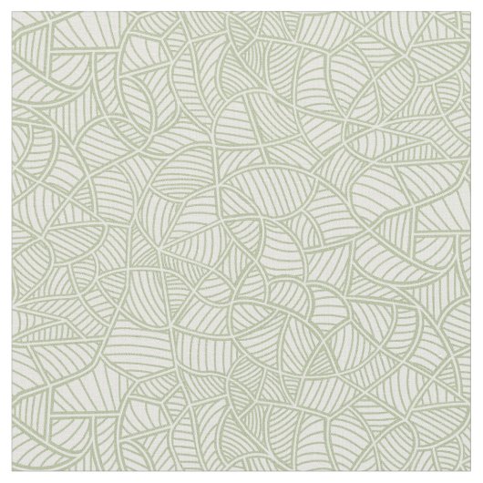 Random Leaf Mosaic Bleek Green Stof (Close Up)