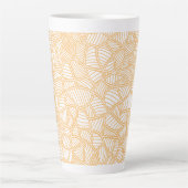 Random Leaf Mosaic Bleek Sinaasappel Latte Mok (Voorkant)