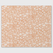 Random Leaf Mosaic Dark Oranje Cadeaupapier (Vlak)
