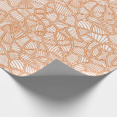 Random Leaf Mosaic Dark Oranje Cadeaupapier (Hoek)