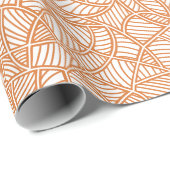 Random Leaf Mosaic Dark Oranje Cadeaupapier (Rol Hoek)