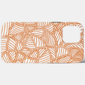 Random Leaf Mosaic Dark Oranje Case-Mate iPhone Case (Achterkant (horizontaal))