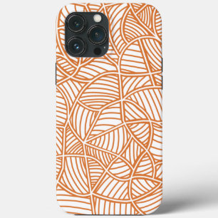 Random Leaf Mosaic Dark Oranje Case-Mate iPhone Case