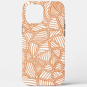 Random Leaf Mosaic Dark Oranje Case-Mate iPhone Case