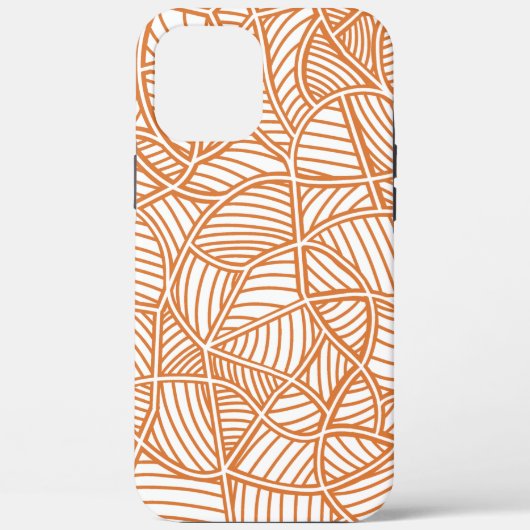 Random Leaf Mosaic Dark Oranje Case-Mate iPhone Case (Achterkant)