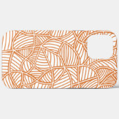 Random Leaf Mosaic Dark Oranje Case-Mate iPhone Case (Achterkant (horizontaal))