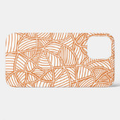 Random Leaf Mosaic Dark Oranje Case-Mate iPhone Case (Achterkant (horizontaal))