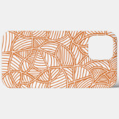Random Leaf Mosaic Dark Oranje Case-Mate iPhone Case (Achterkant (horizontaal))