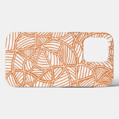 Random Leaf Mosaic Dark Oranje Case-Mate iPhone Case (Achterkant (horizontaal))
