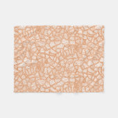 Random Leaf Mosaic Dark Oranje Fleece Deken (Voorkant (Horizontaal))