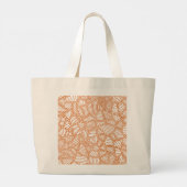 Random Leaf Mosaic Dark Oranje Grote Tote Bag (Achterkant)
