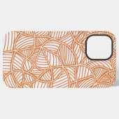 Random Leaf Mosaic Dark Oranje iPhone Hoesje (Achterkant horizontaal)
