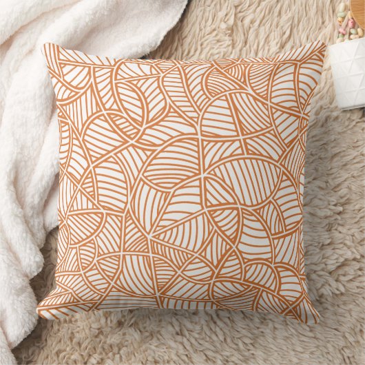 Random Leaf Mosaic Dark Oranje Kussen (Deken)