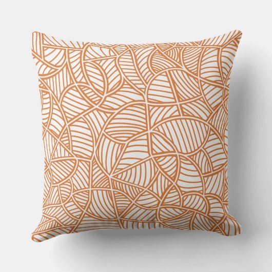 Random Leaf Mosaic Dark Oranje Kussen (Achterkant)