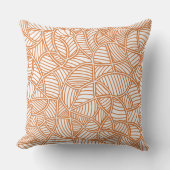Random Leaf Mosaic Dark Oranje Kussen (Voorkant)