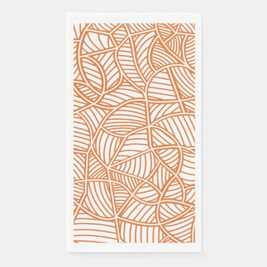 Random Leaf Mosaic Dark Oranje Servet (Voorkant)
