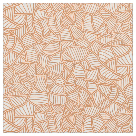 Random Leaf Mosaic Dark Oranje Stof (Close Up)