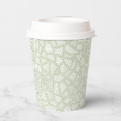 Random Leaf Mosaic Pale Green Papieren Bekers (Achterkant)