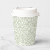 Random Leaf Mosaic Pale Green Papieren Bekers (Rechts)