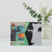 Random Mixed Media Collage Working Man and a Face Briefkaart (Staand voorkant)