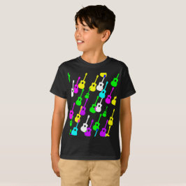 Random Multicolor Gitaar Vormt Muzikant Shirt