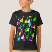 Random Multicolor Gitaar Vormt Muzikant Shirt (Voorkant)