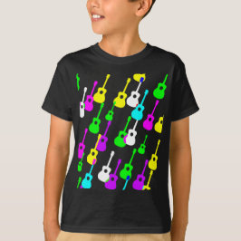 Random Multicolor Gitaar Vormt Muzikant Shirt