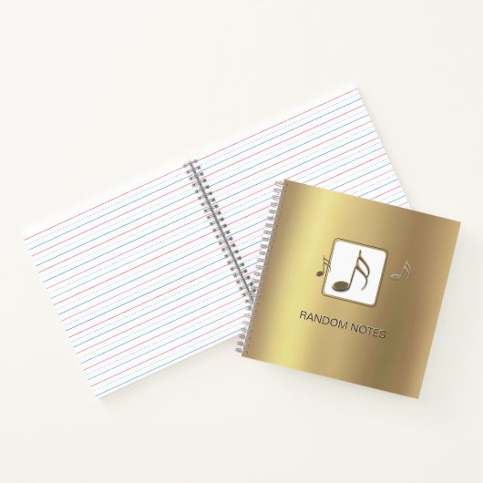Random Notes Beveled Sixteen Notes Gold Journal Notitieboek (Binnen)