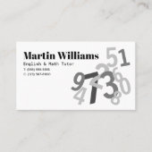Random Numbers Wiskunde Tutor leraar home school Visitekaartje (Voorkant)