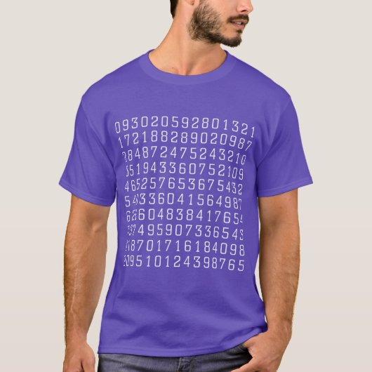 Random Numbers - Wit op Donker T-shirt (Voorkant)