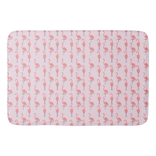 Random Pink Flamingo Bird Patroon Badmat (Voorkant)