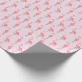 Random Pink Flamingo Bird Patroon Cadeaupapier (Hoek)