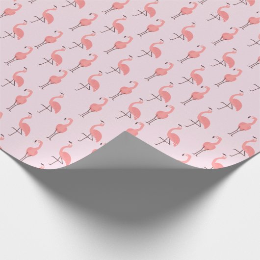 Random Pink Flamingo Bird Patroon Cadeaupapier (Hoek)