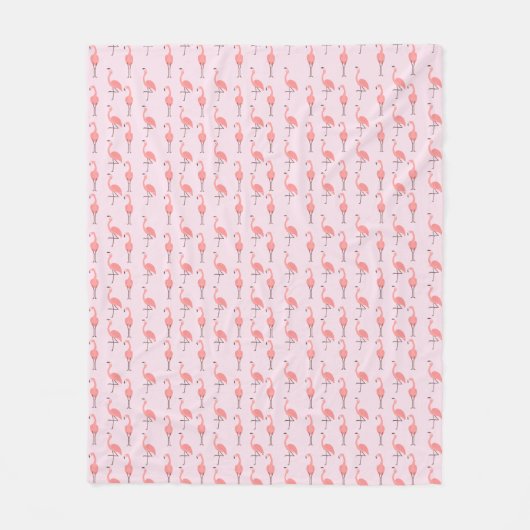 Random Pink Flamingo Bird Patroon Fleece Deken (Voorkant)