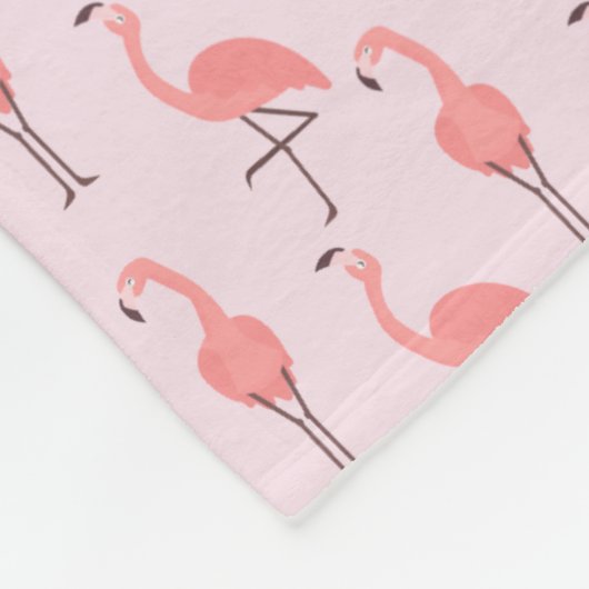 Random Pink Flamingo Bird Patroon Fleece Deken (Hoek)