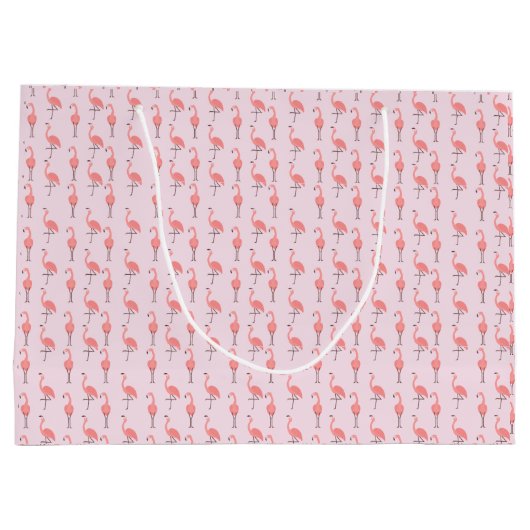Random Pink Flamingo Bird Patroon Groot Cadeauzakje (Achterkant)