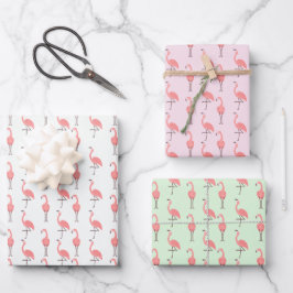 Random Pink Flamingo Bird Patroon Inpakpapier Vel