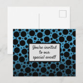Random Polka Dots Peacock Blue Briefkaart Invitati (Voorkant / Achterkant)