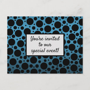 Random Polka Dots Peacock Blue Briefkaart Invitati