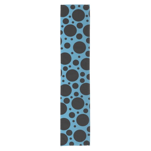 Random Polka Dots - Peacock Blue Table Runner Korte Tafelloper (Voorkant)