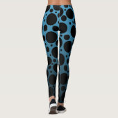 Random Polka Dots - Peacock Blue tot Black Gradien Leggings (Achterkant)