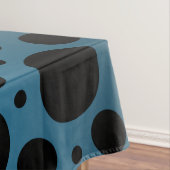 Random Polka Dots - Peacock Blue tot Black Gradien Tafelkleed (Voorbeeld)