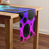 Random Polka Dots - Zwart op regenboog Korte Tafelloper (Voorbeeld)