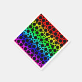 Random Polka Dots - Zwart op regenboog Servet (Hoek)